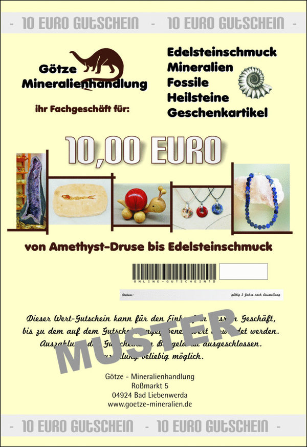Online-Gutschein 10,- Euro