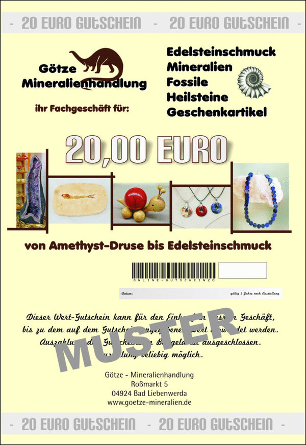 Online-Gutschein 20,- Euro